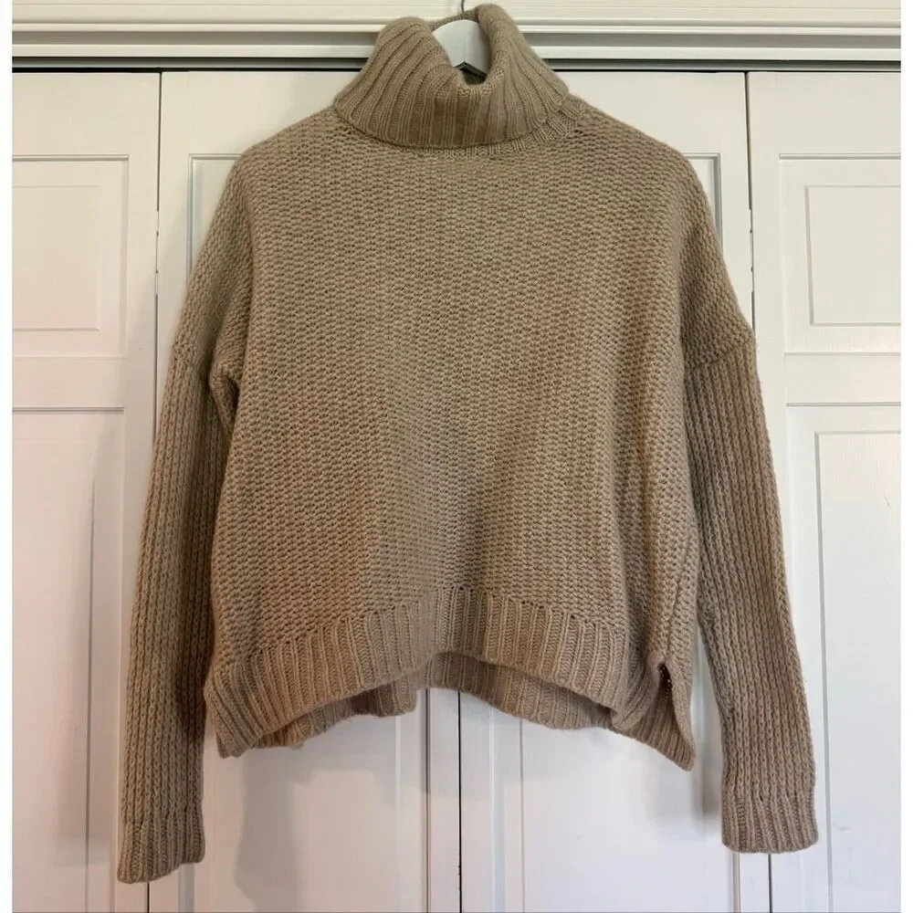 Vince Yak Wool blend tan turtleneck sweater size M